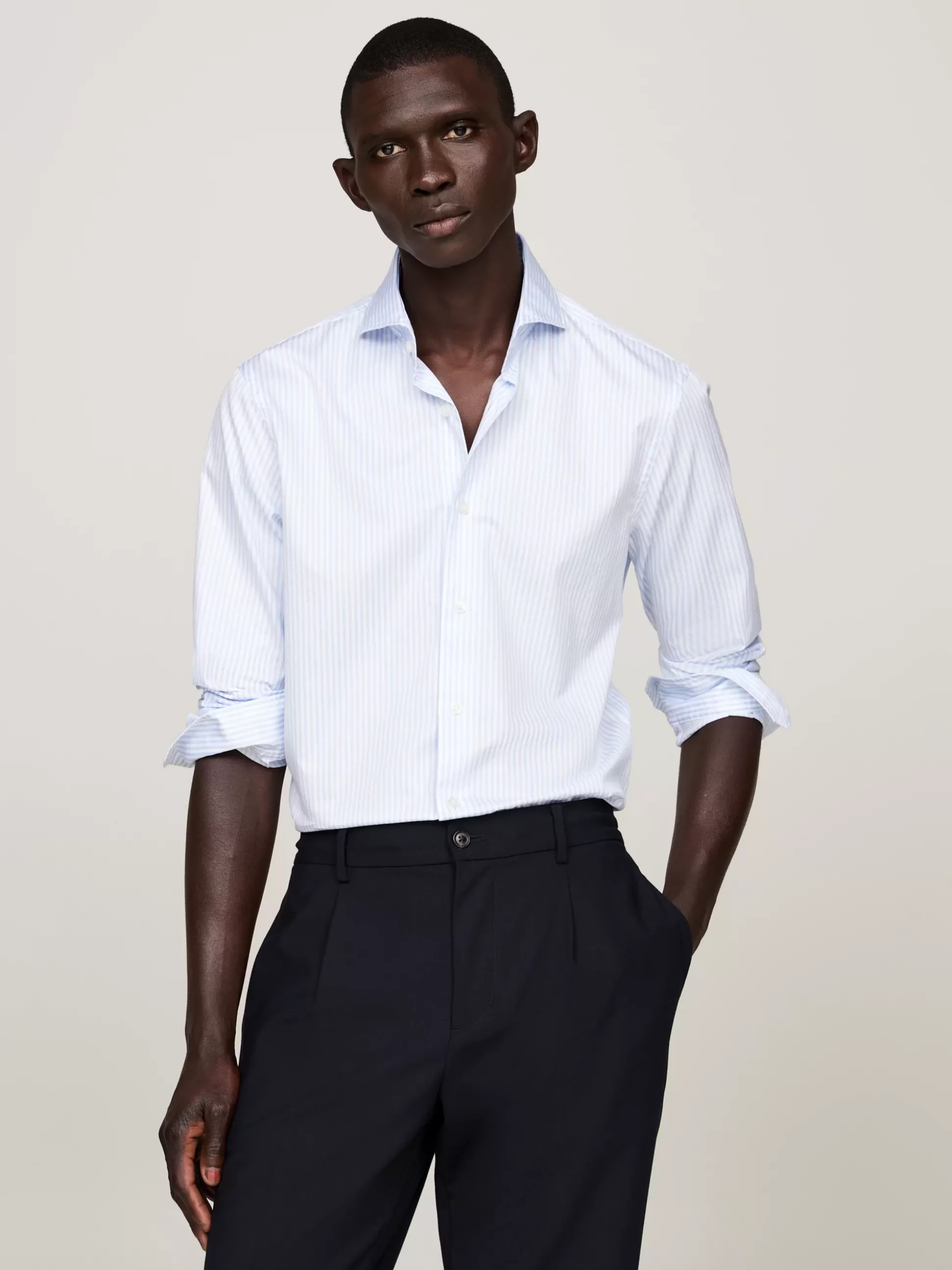 Tommy Hilfiger Koszule^Koszula O Wąskim Kroju Smart Casual Z Diagonalu W Paski