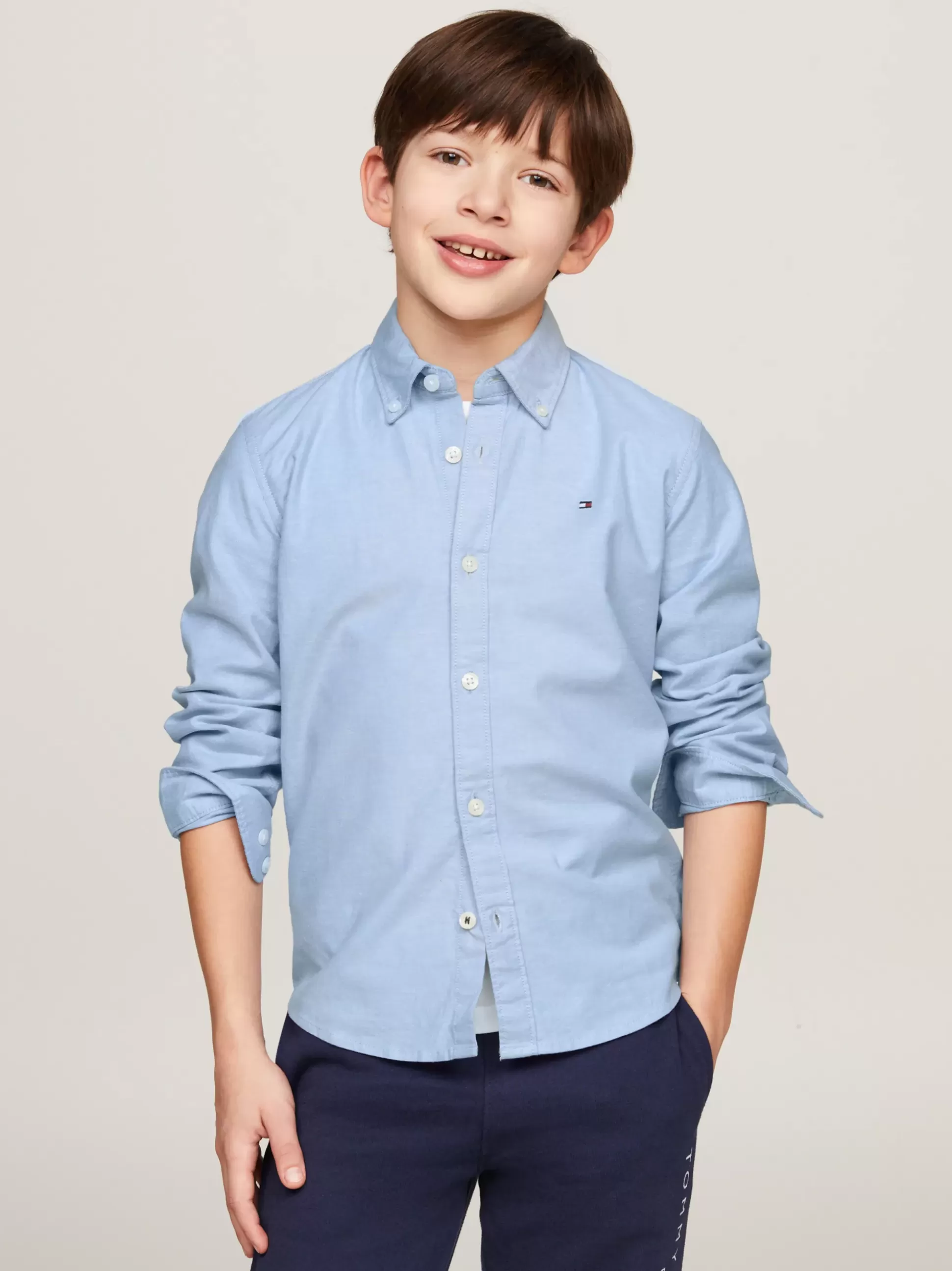 Dzieci Tommy Hilfiger Koszule^Koszula Z Bawełny Typu Oxford Ze Stretchem