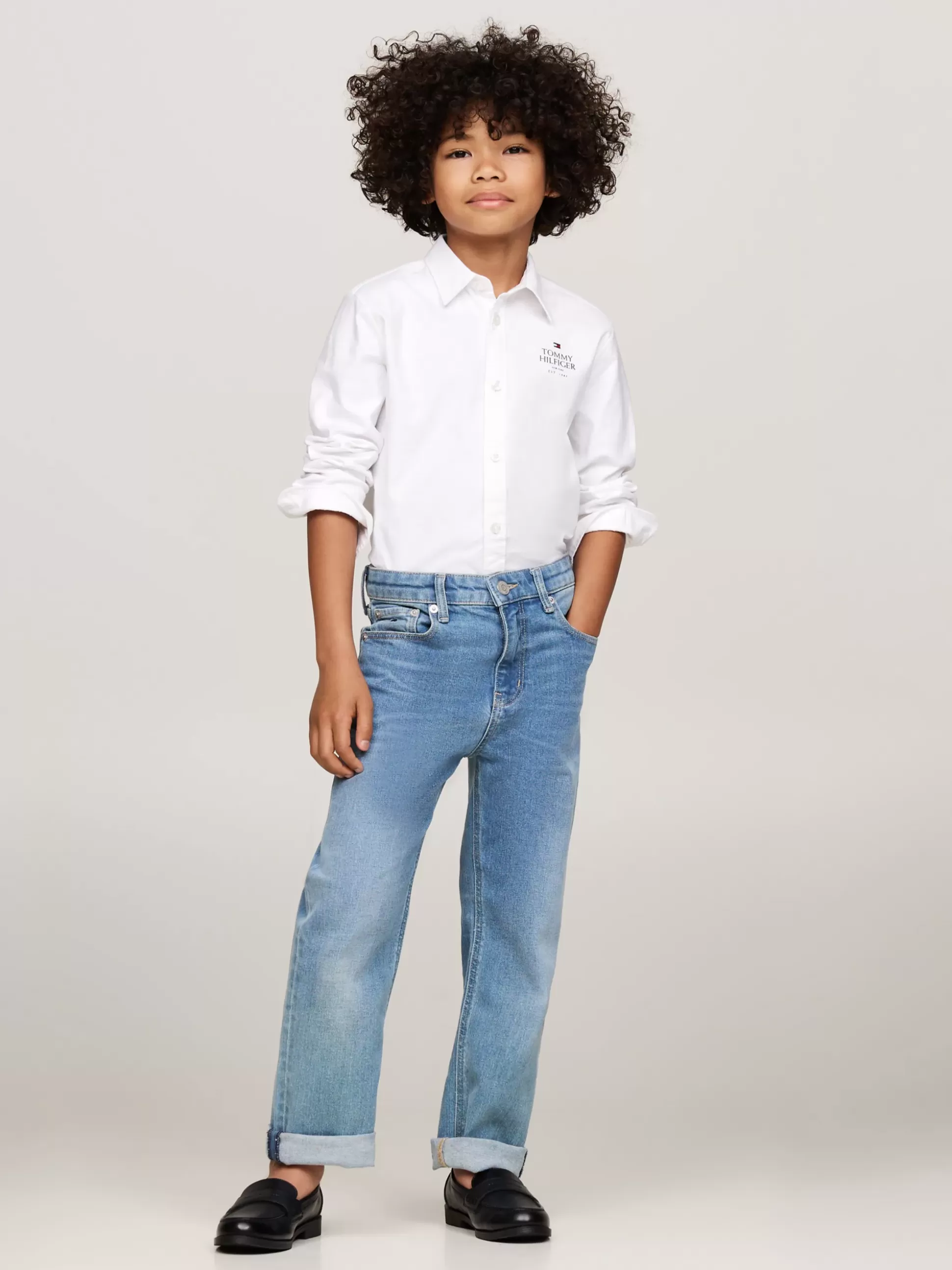 Dzieci Tommy Hilfiger Koszule^Koszula Z Bawełny Typy Oxford Z Logo Hilfiger