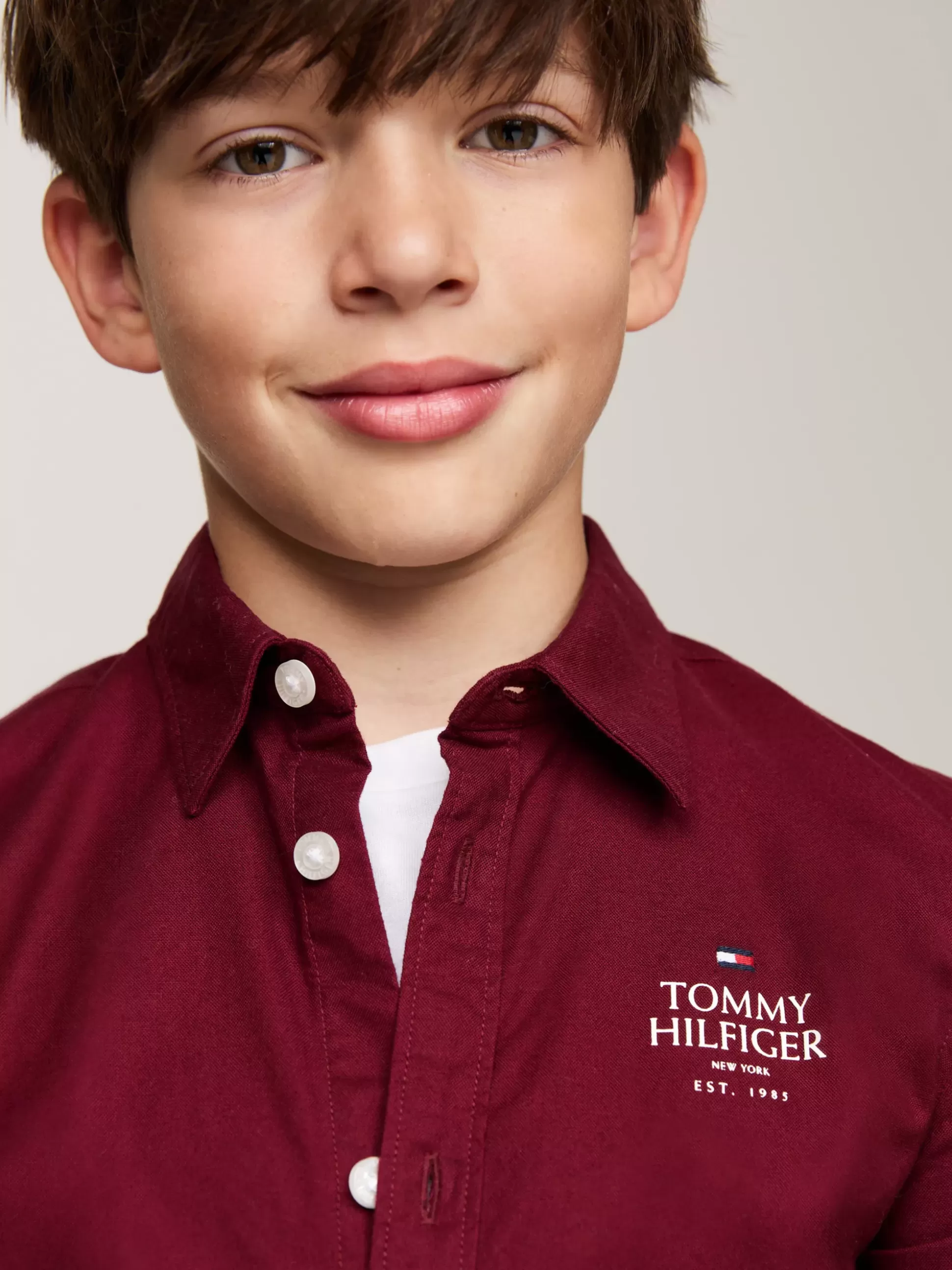 Dzieci Tommy Hilfiger Koszule^Koszula Z Bawełny Typy Oxford Z Logo Hilfiger