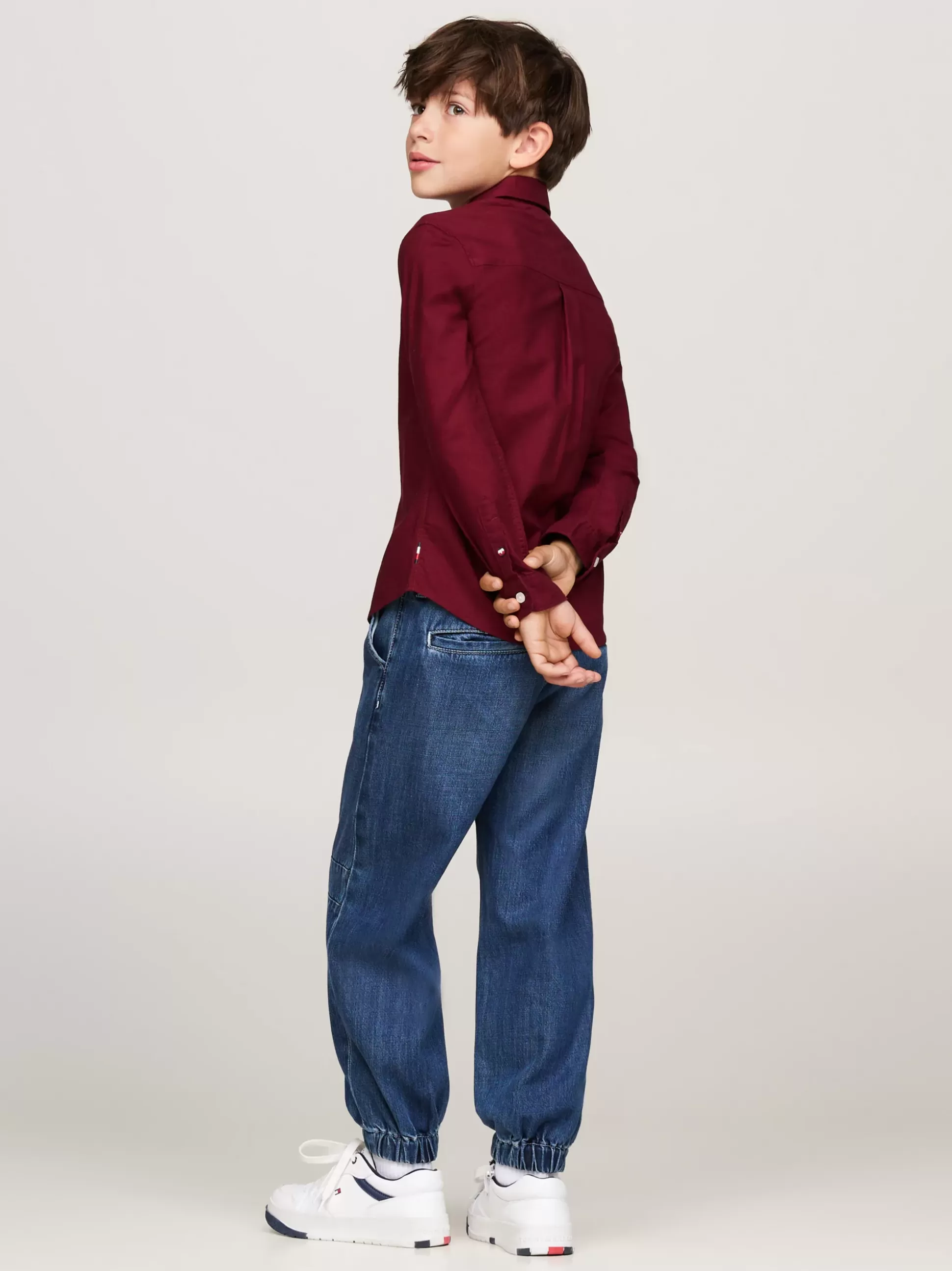 Dzieci Tommy Hilfiger Koszule^Koszula Z Bawełny Typy Oxford Z Logo Hilfiger