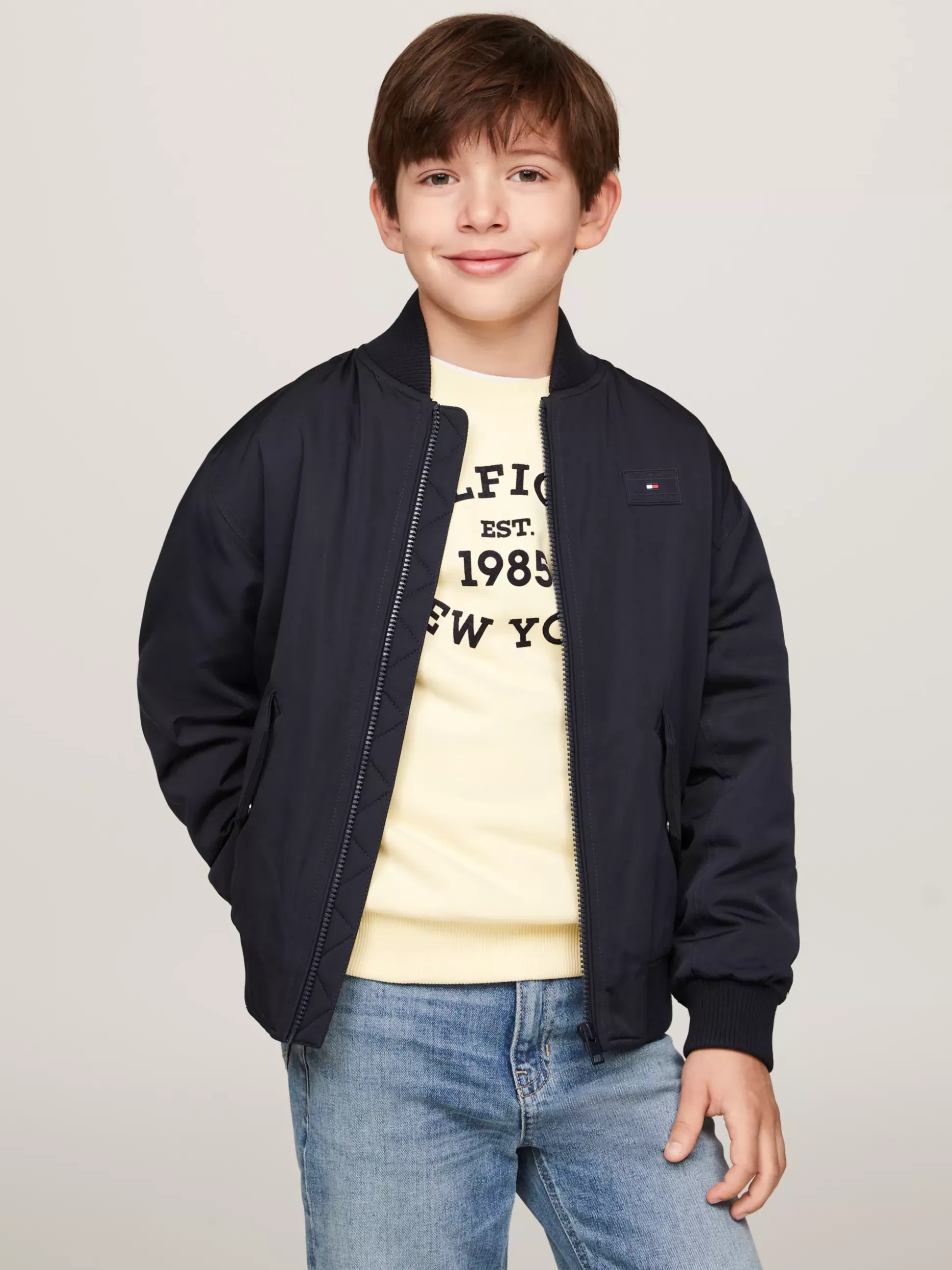 Dzieci Tommy Hilfiger Kurtki^Ocieplana Kurtka Bomber Z Logo Hilfiger Monotype