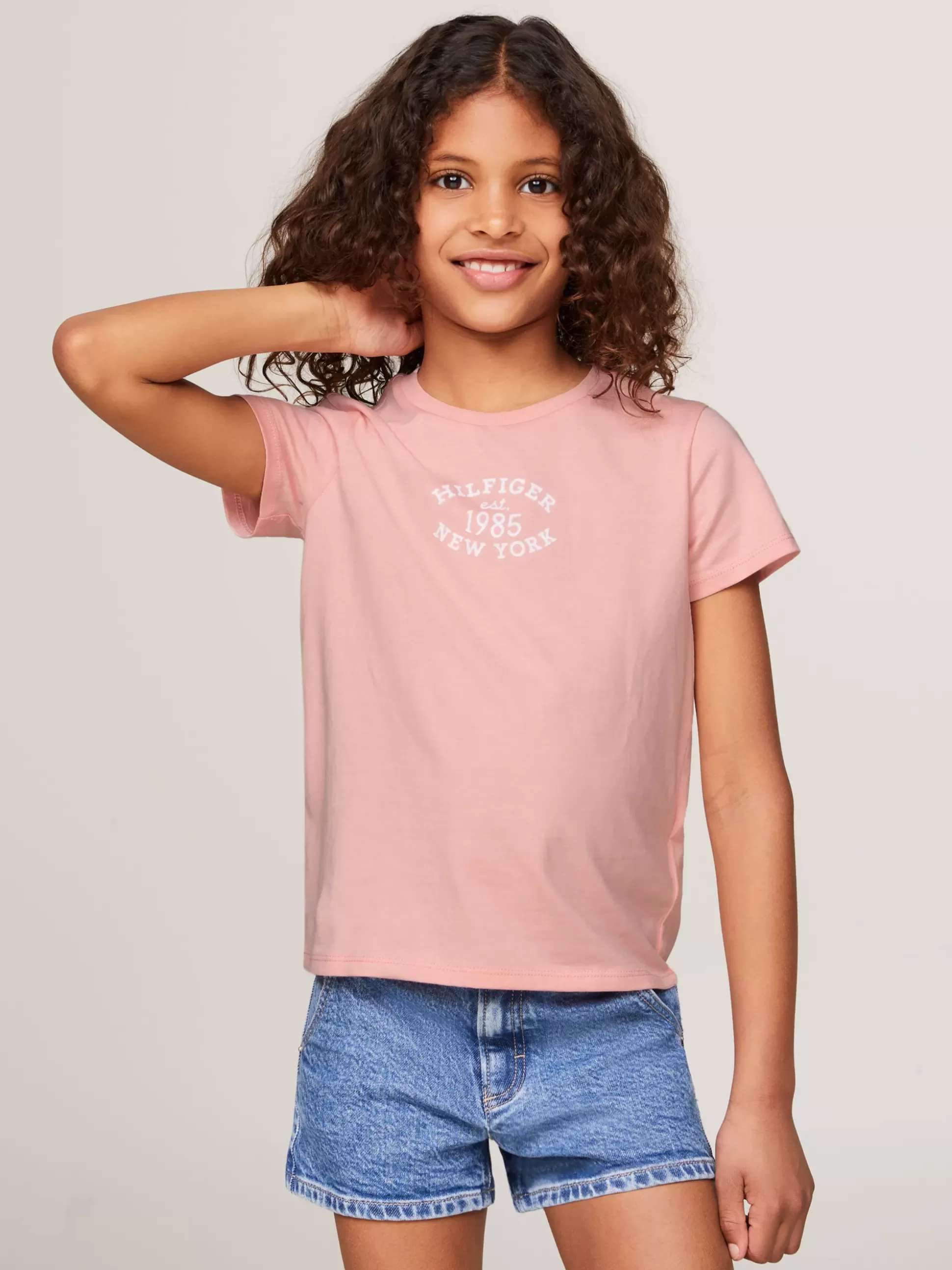 Dzieci Tommy Hilfiger Topy I T-Shirty^T-shirt Hilfiger Monotype O Wąskim Kroju